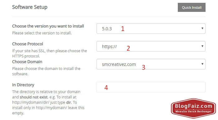 cara install wordpress