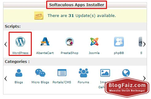 cara install wordpress