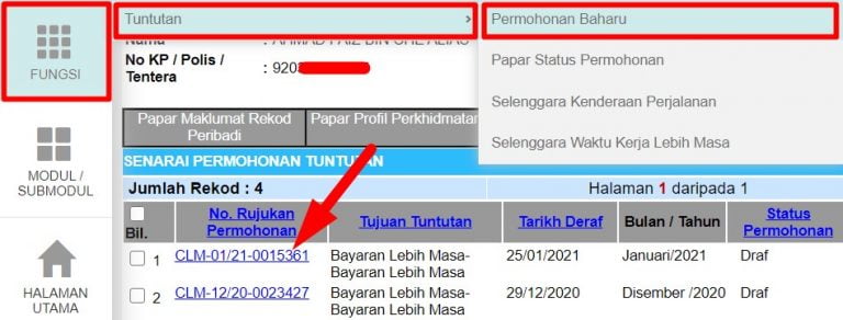 Cara Buat Tuntutan Kerja Lebih Masa Melalui HRMIS