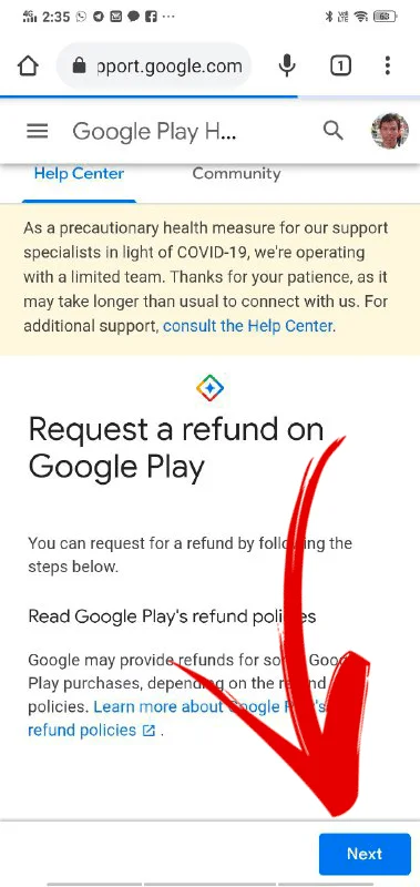 refund google play store