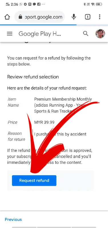refund google play store