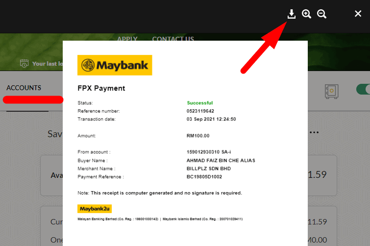 To from receipt maybank2u retrieve how OCBC Bank