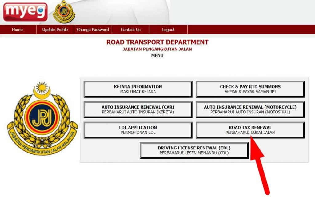 cara renew roadtax online