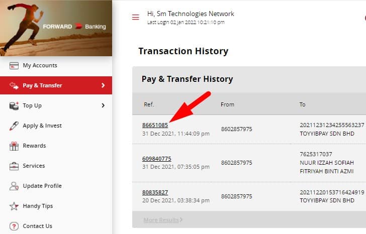 cara dapatkan resit cimb clicks