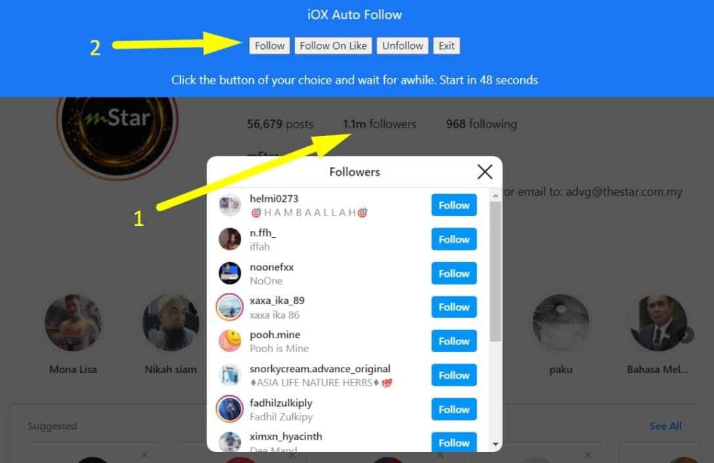auto follow instagram