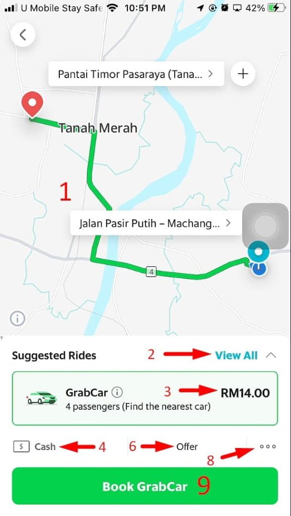 cara order grab car
