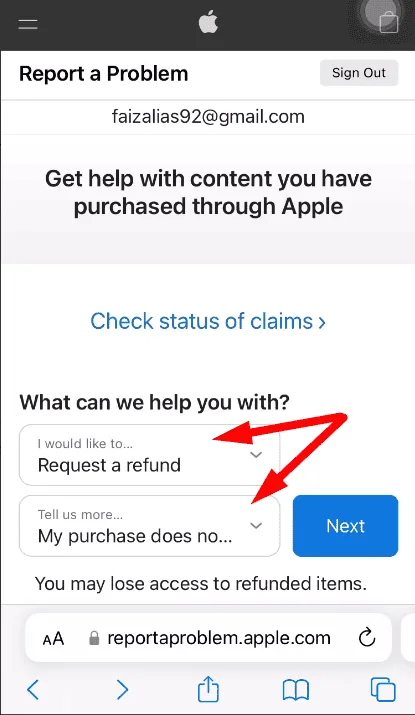 cara refund app store