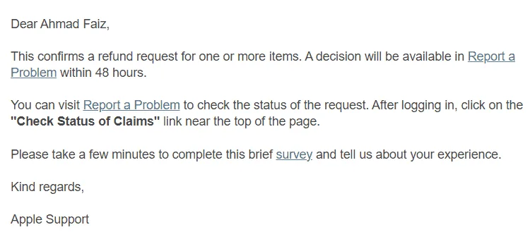 cara refund app store