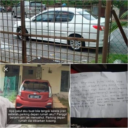 jiran suka parking kereta depan rumah