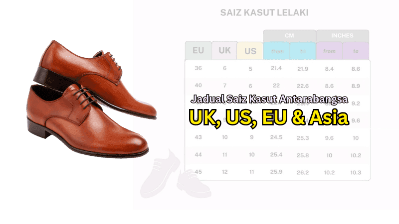 Jadual Saiz Kasut Antarabangsa