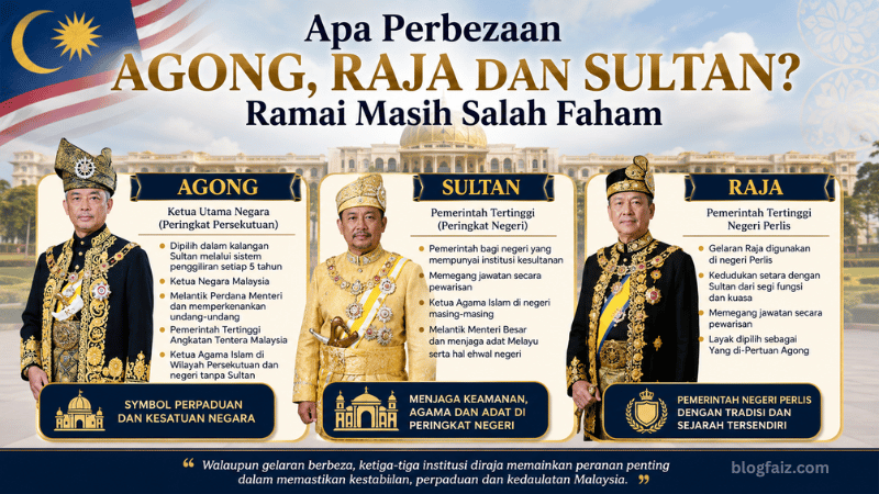 Apa Beza Agong, Raja dan Sultan ? Ramai Masih Salah Faham
