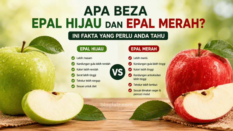 Apa Beza Epal Hijau dan Epal Merah? Ini Fakta Yang Perlu Anda Tahu