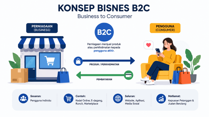 Apa Itu B2C Dalam Bisnes? Fahami Maksud dan Cara Ia Berfungsi