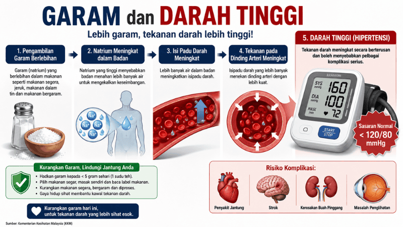 Kesan Garam Berlebihan Terhadap Tekanan Darah Tinggi