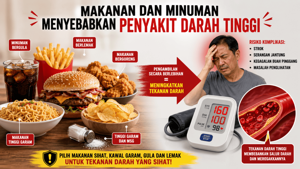Makanan Yang Menyebabkan Tekanan Darah Tinggi