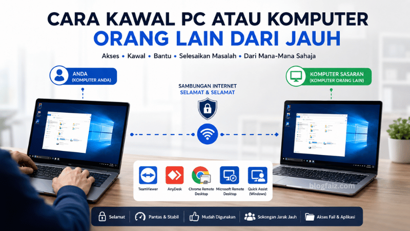 Cara Kawal PC Atau Komputer Orang Lain Dari Jauh
