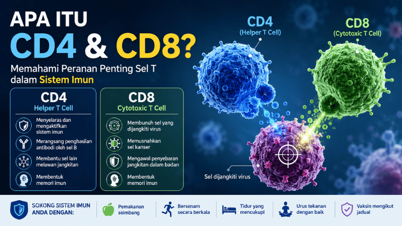 Apa Itu CD4 dan CD8? Panduan Lengkap Memahami Fungsi, Perbezaan dan Kepentingannya