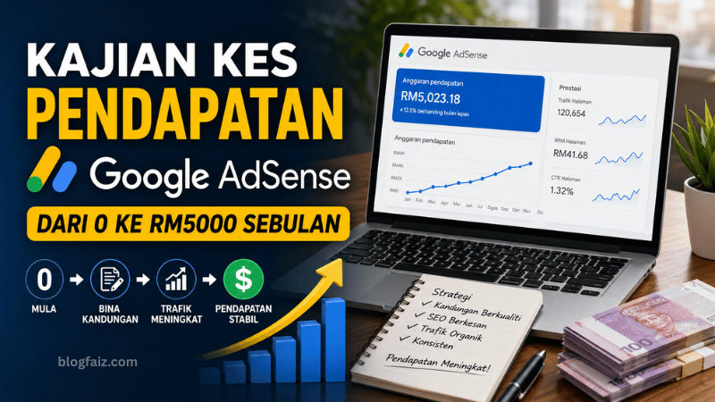 Kajian Kes Pendapatan Google Adsense: Dari 0 ke RM5000 Sebulan