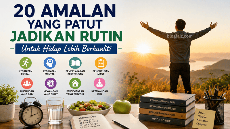 20 Amalan Yang Patut Jadikan Rutin Untuk Hidup Lebih Berkualiti