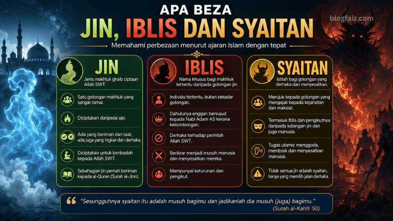 Apa Beza Jin, Iblis dan Syaitan Menurut Islam?